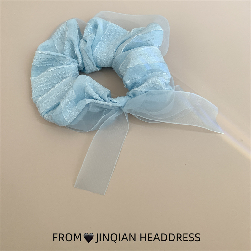 国潮系列甜美欧根纱飘带大肠发圈美少女儿童宝宝发绳可爱蝴蝶结发饰肥肠圈详情10