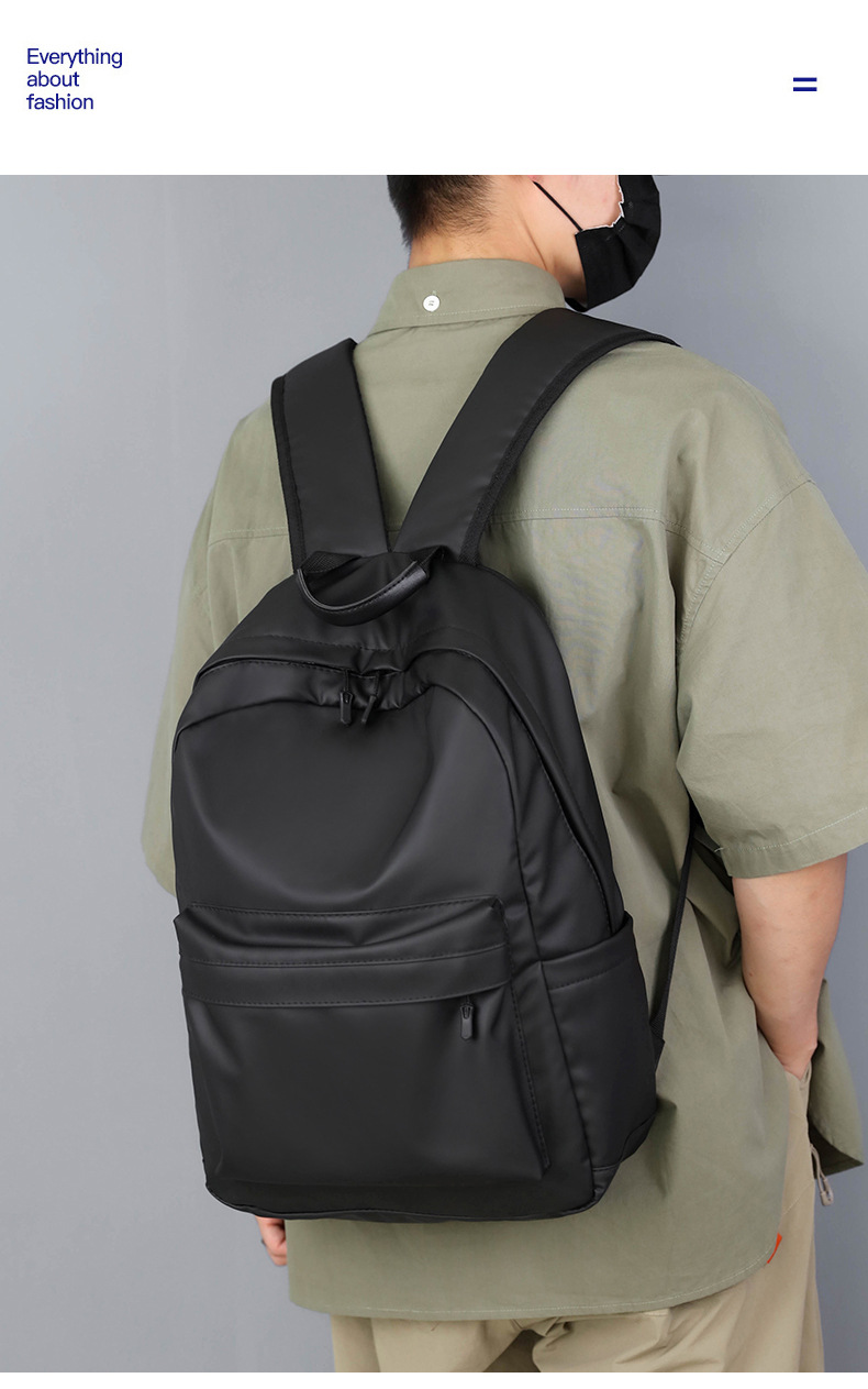 新款时尚潮流双肩包黑色大学生书包休闲大容量男士旅行电脑背包详情14