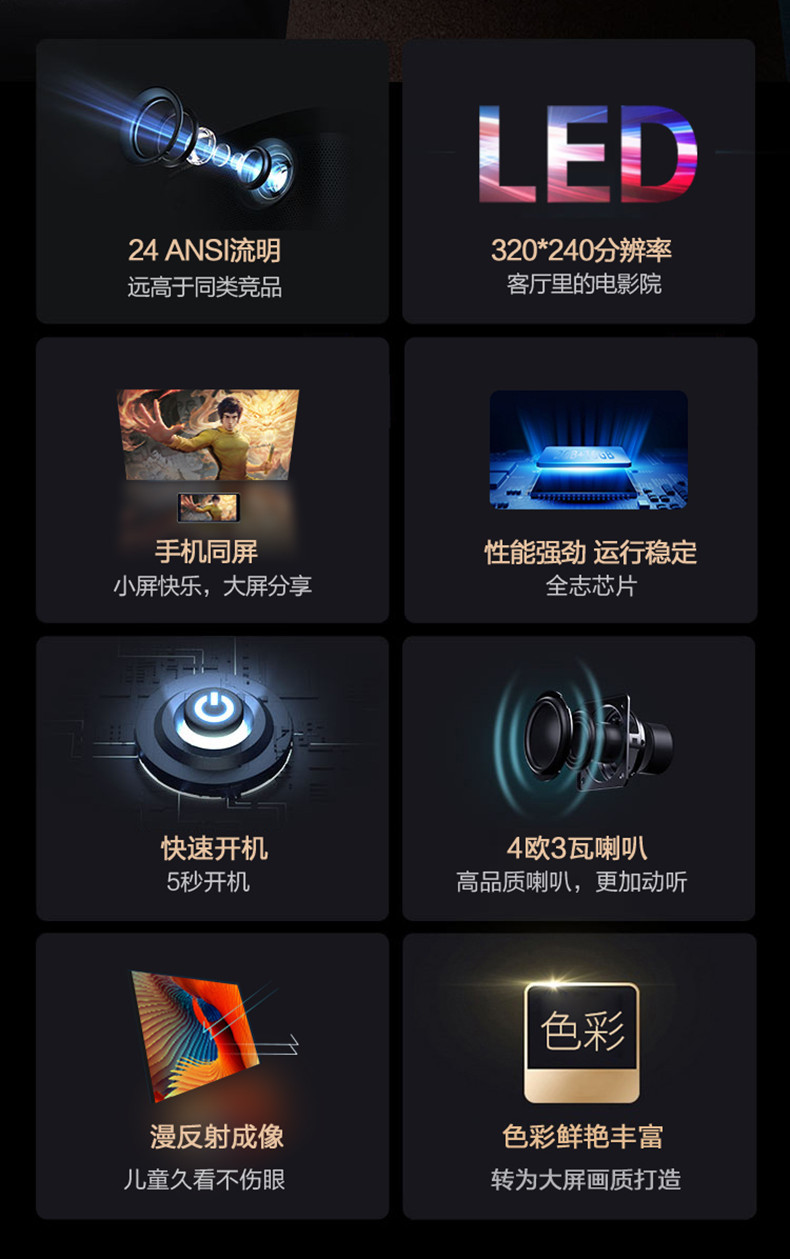 JAVAID 跨境新款YT500家用迷你投影仪微型儿童家庭便携LED手机投影机详情2