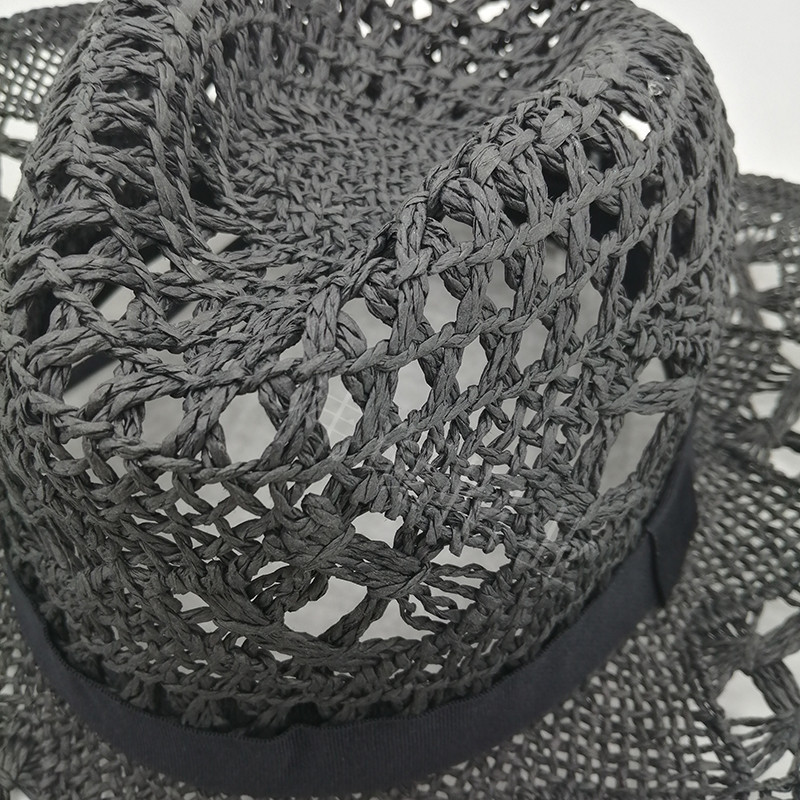 2023 New style denim hat for women, hollowed-out and foldable papyrus, Western denim hat, European and American cross-border trade straw hat pic 47