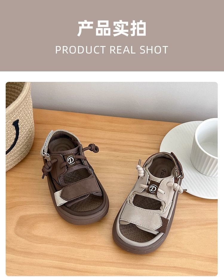 童库兔丨韩版儿童凉鞋复古男童沙滩鞋2023夏新款软底女童休闲运动详情4