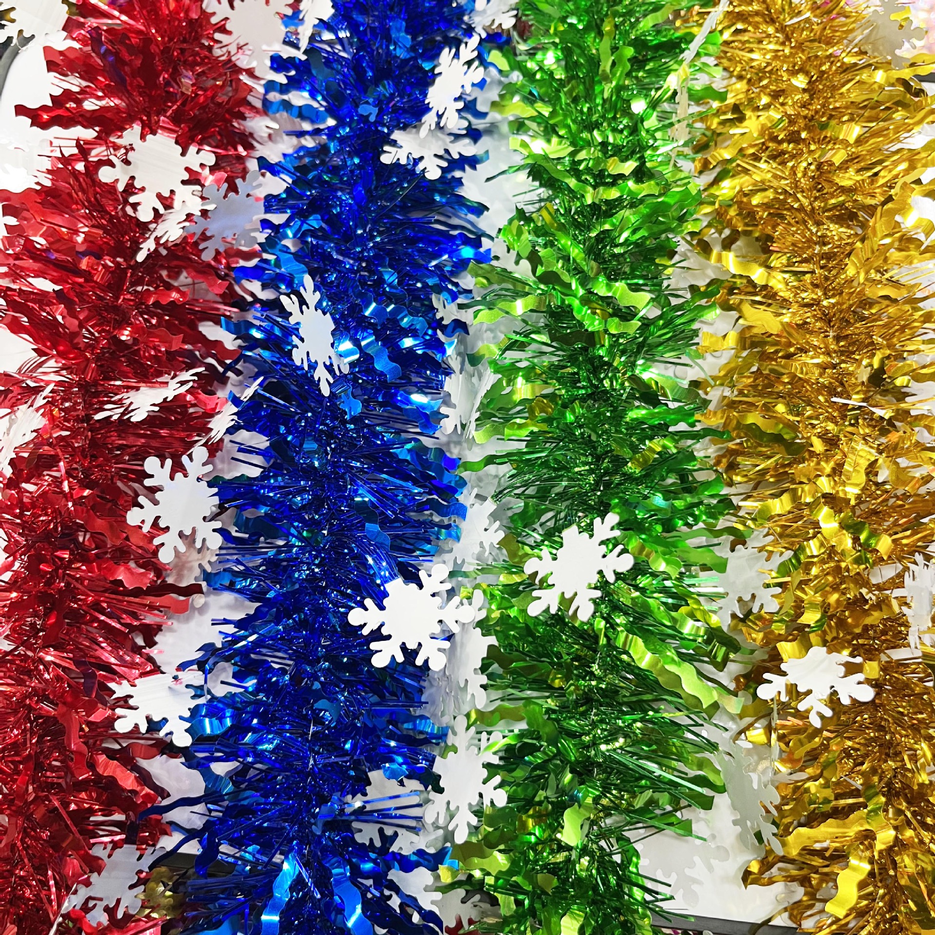 Snowflake woolen strips, Christmas tree decorations, festival wedding room party decorations, birthday woolen strips and colorful strips pic 2