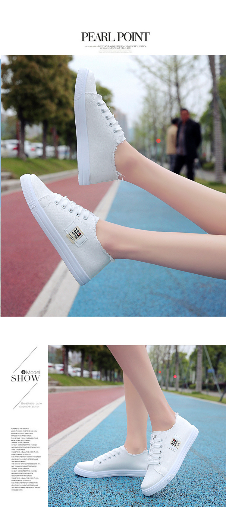 2024春季新款韩版拼色帆布鞋女透气系带学生休闲小白鞋女一件代发详情13
