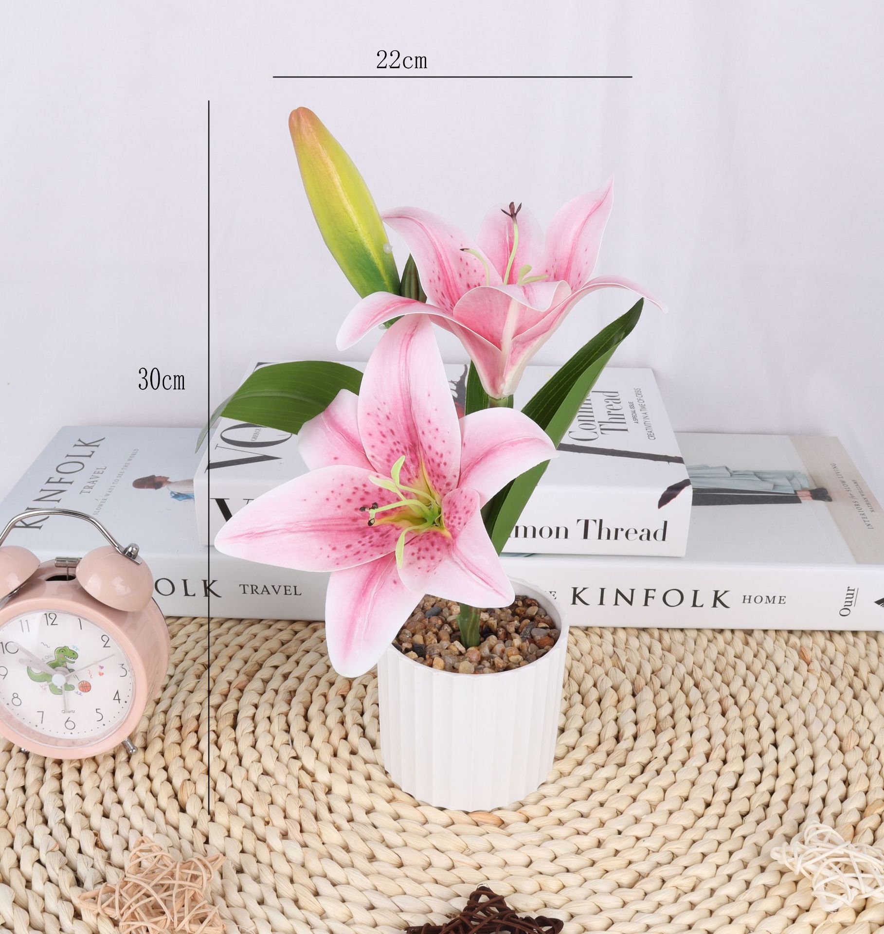 Artificial lily potted plants/artificial bonsai/artificial flower creative indoor small ornaments/Direct supply from Amazon factory pic 3