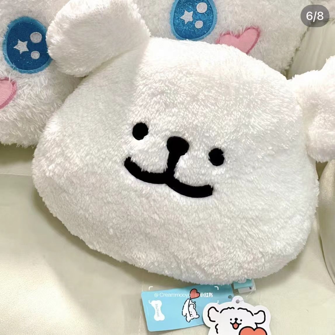 Cute linear puppy plush toy pillow, nap bed doll, birthday gift, couple in style throw pillow, cloud pic 8