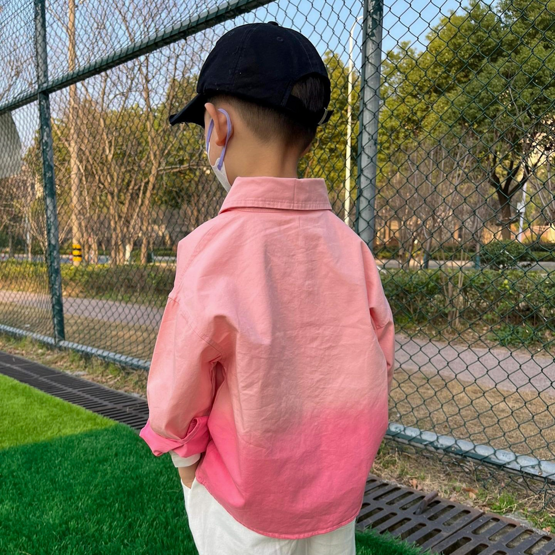 男童粉色衬衫韩版长袖翻领儿童衬衣小童春装宝宝春夏上衣2023新款详情1