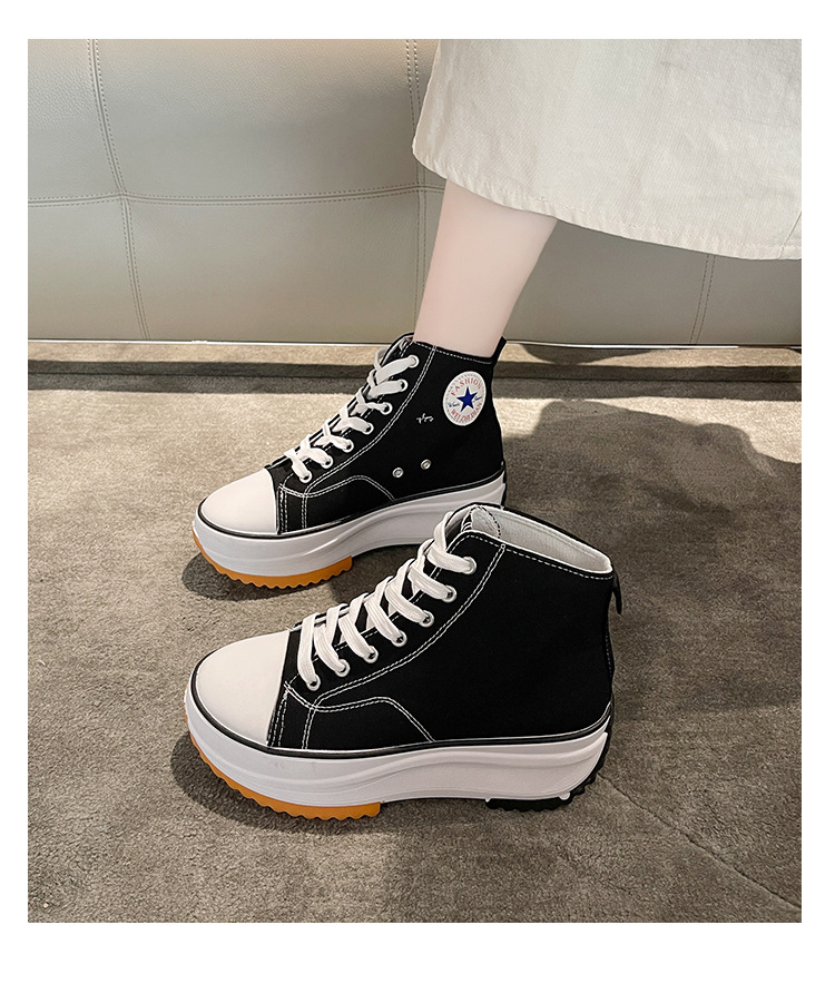 外贸大码女士高帮帆布鞋2023新款运动休闲单鞋百搭厚底透气小白鞋详情22