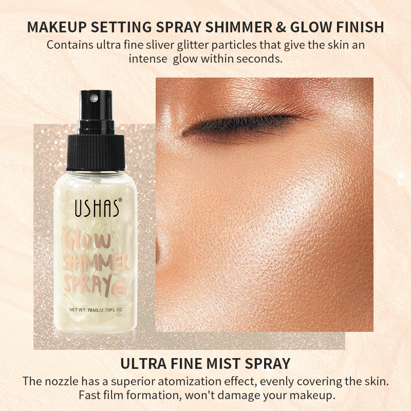 USHAS cross-border in-stock bestseller Liquid Highlighter Brightening Foundation, Concealer, long-lasting, waterproof and glitter powder pic 5