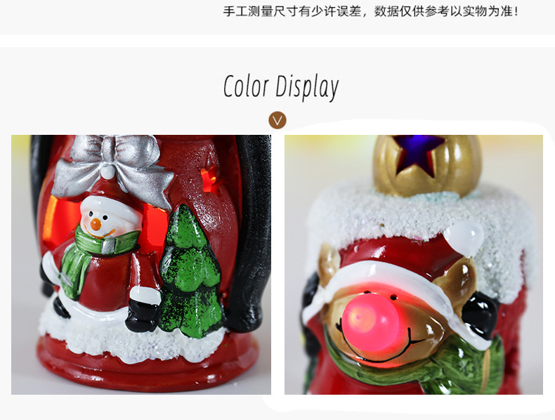 跨境新款圣诞节装饰品老人雪人手提小油灯圣诞蜡烛灯创意圣诞礼物详情3