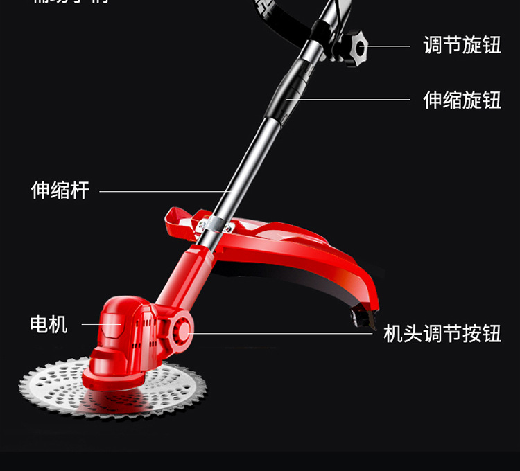 Electric lawn mower, lithium battery lawn mower, multi-functional small household handheld charging lawn mower, wireless lawn mowing wonder pic 27