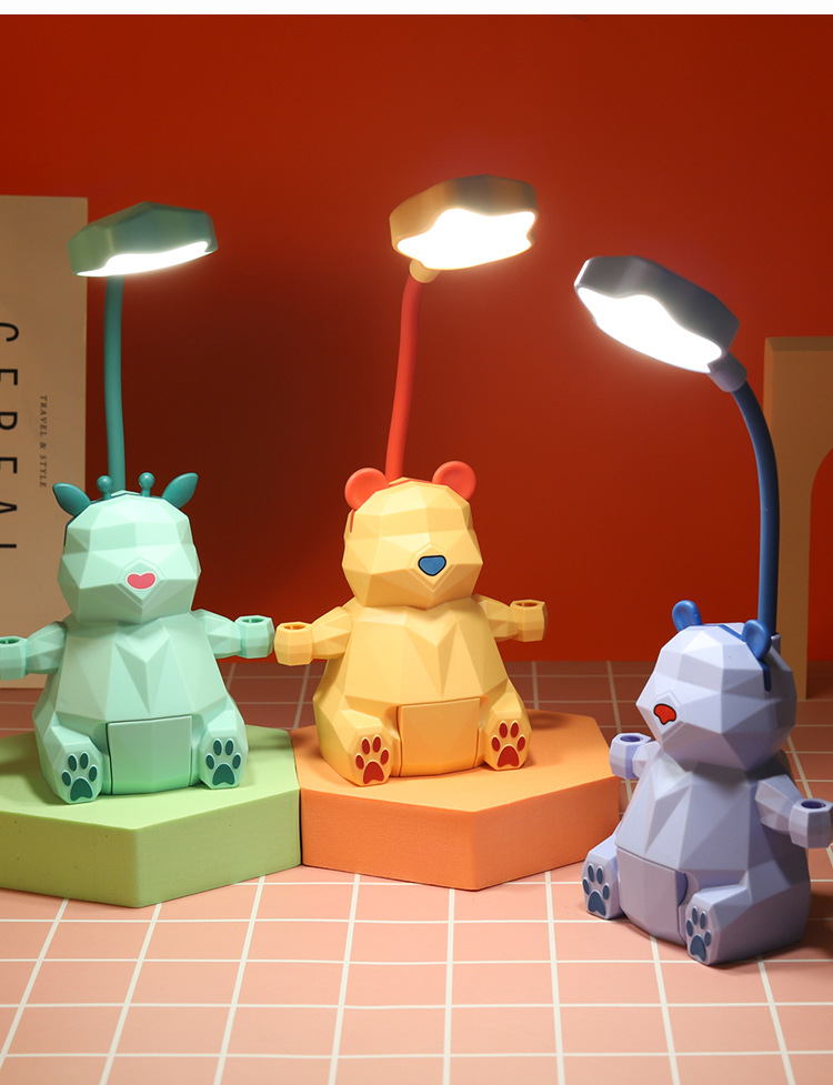 收纳台灯学生阅读灯卡通led护眼学习灯卧室折叠充电小台灯带手机支架详情19