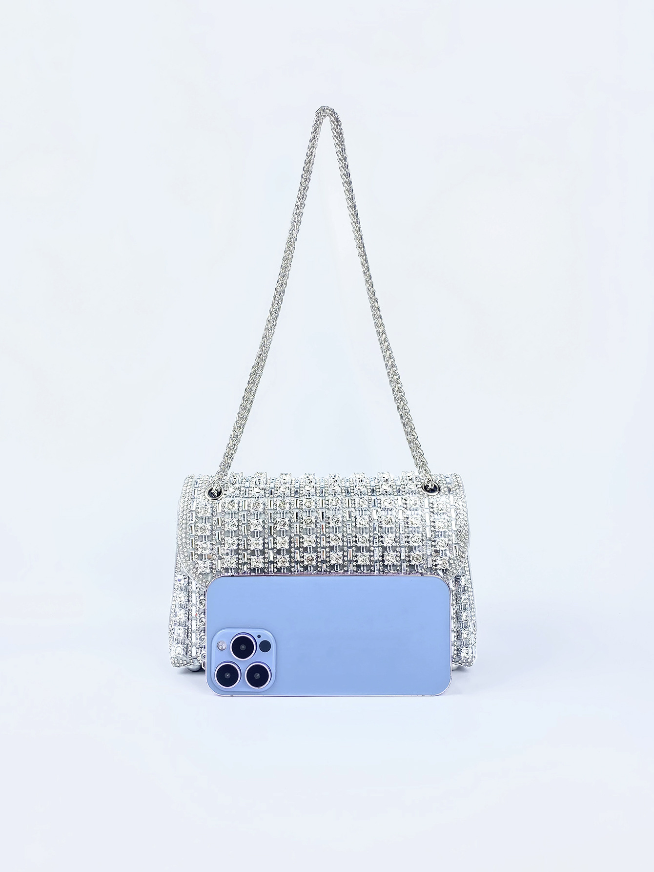 欧美小香风迷你小包包时尚高级小众轻奢带钻单肩斜跨女士手机包包详情16