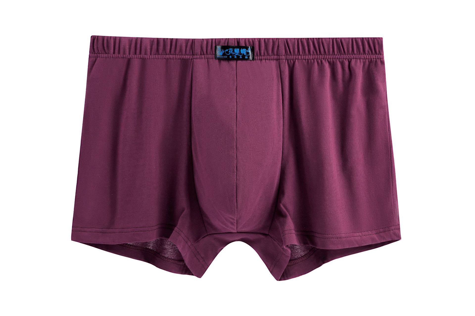 工厂批发花蝴蝶品牌纯棉中腰中老年人男士纯色平角大码内裤夏季裤详情3