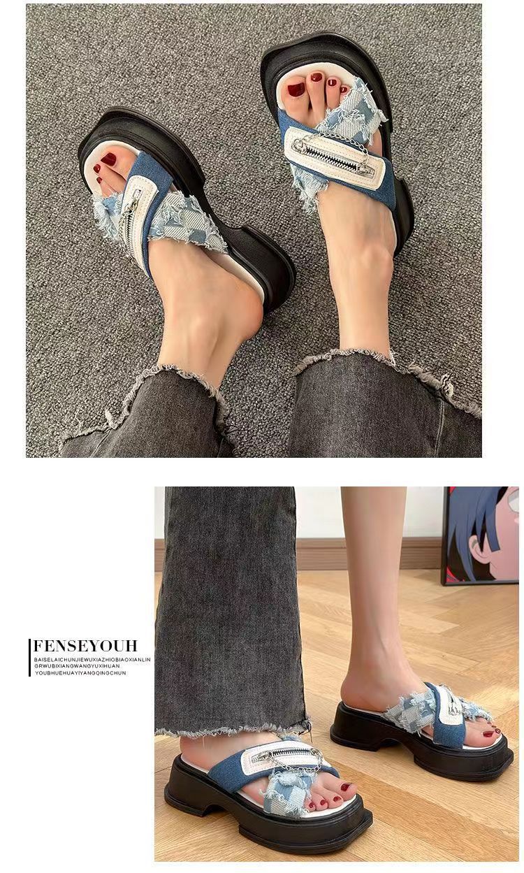 现货厚底高跟拖鞋女夏季外穿2024年时尚凉拖松糕底增高女露趾拖鞋详情14