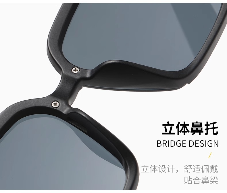 韩版大框黑色圆脸大脸防紫外线遮阳墨镜女潮气质高级感防晒太阳镜详情10