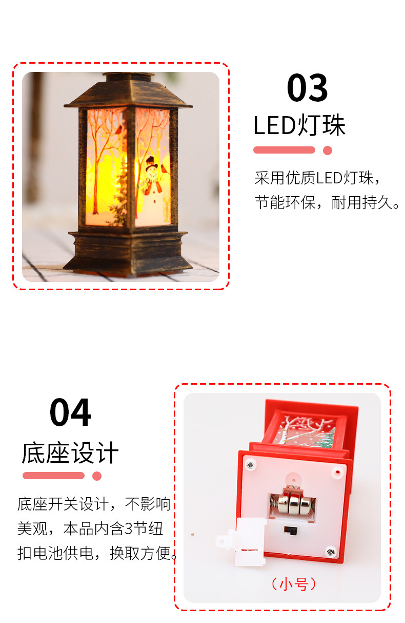 Ramadan Christmas lantern, antique kerosene flame, plastic brocade decoration, electronic candle stand, imported cross-border wholesale, street stall, Douyin bestseller, wedding guide, LED horse lantern, soft decoration props, fireplace RK9166 pic 11