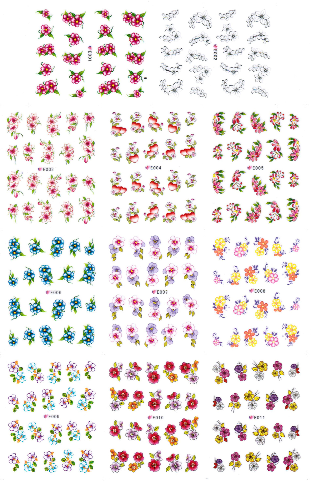 New Japanese and Korean 3D Halloween flower and plant nail stickers E001-159 large sheets pic 2