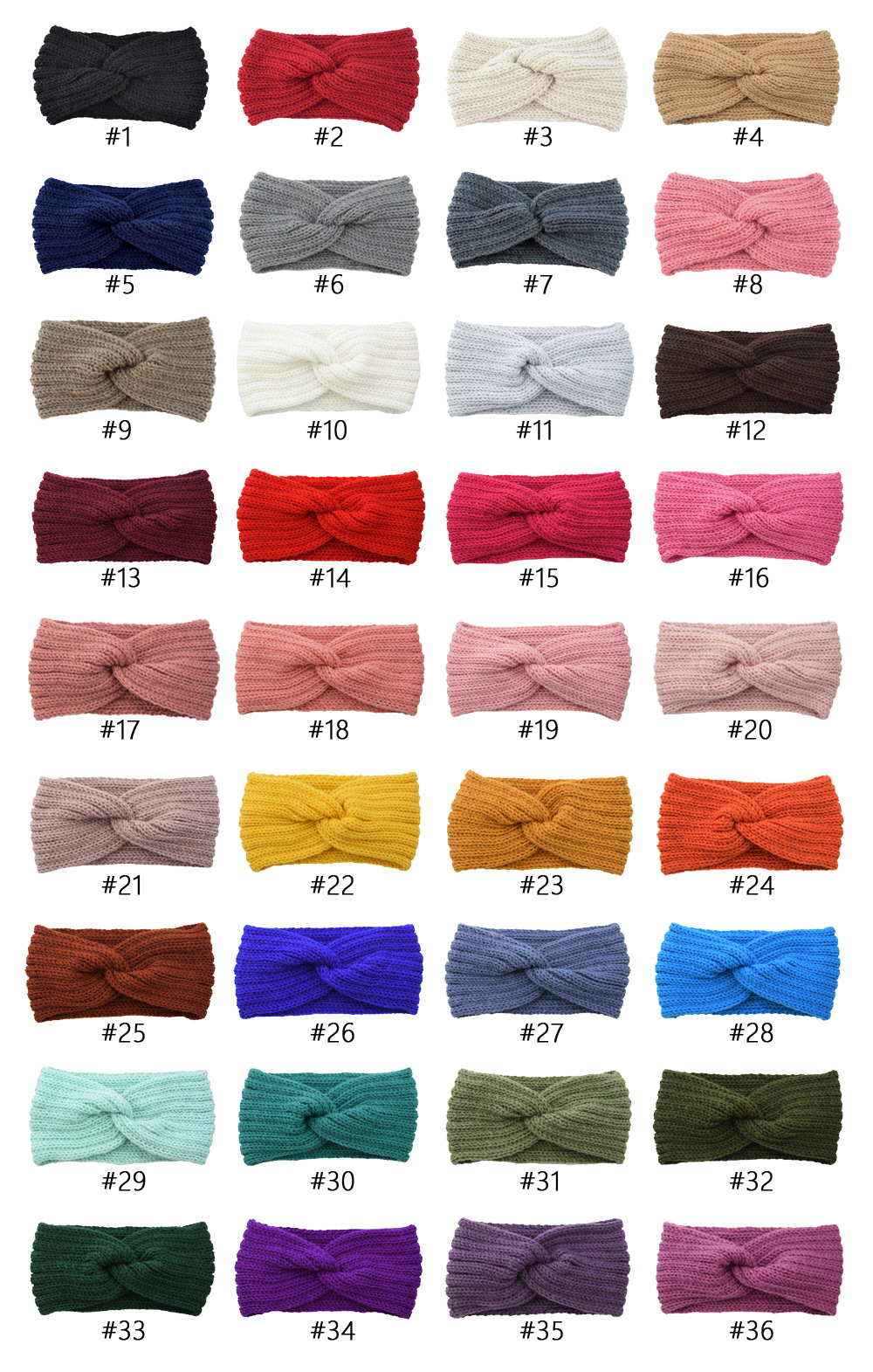 European and American knitted cross-wool hair bands, ear-protecting headbands, hand-woven headbands, flat, fashionable and warm autumn and winter hair accessories pic 4