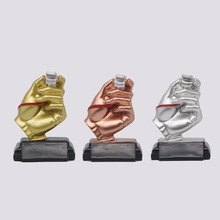 新款足球奖杯金靴奖支持刻字树脂工艺品球员射手奖杯酒吧会所摆件详情5