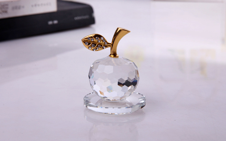 K9 Crystal Apple Christmas Eve Christmas Colored Crystal Craft Souvenir Gift Mobile Phone Counter Decorative Item Xiangyu Crystal pic 5