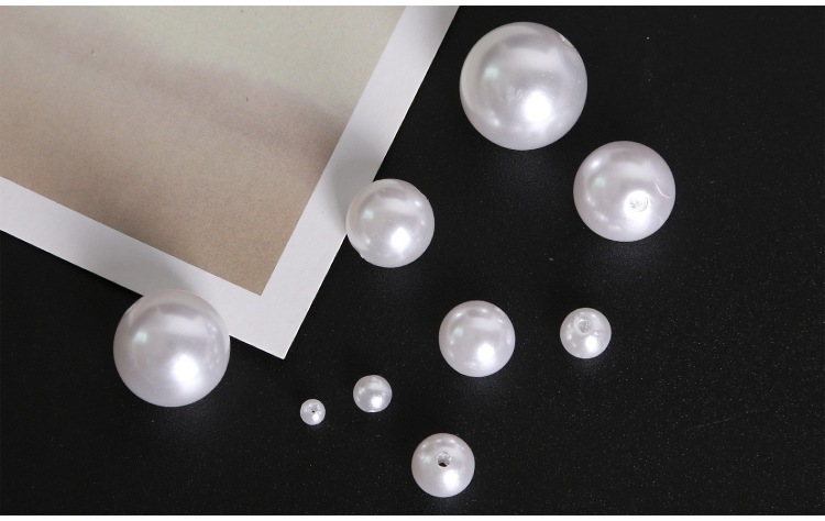 ABS有孔仿珍珠双孔珍珠散珠手工diy串珠子饰品配件厂家直销批发高亮详情41