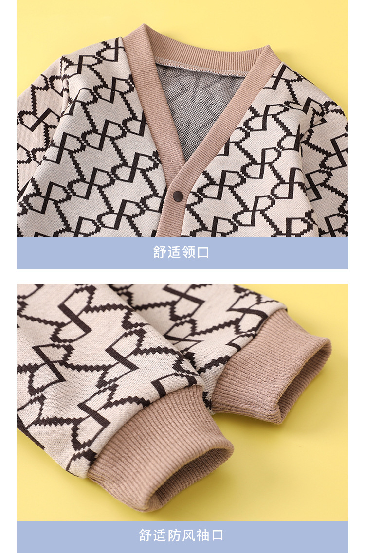 婴儿春秋装衣服男童女宝宝套装棉连体衣新生儿洋气开衫裤子三件套详情13