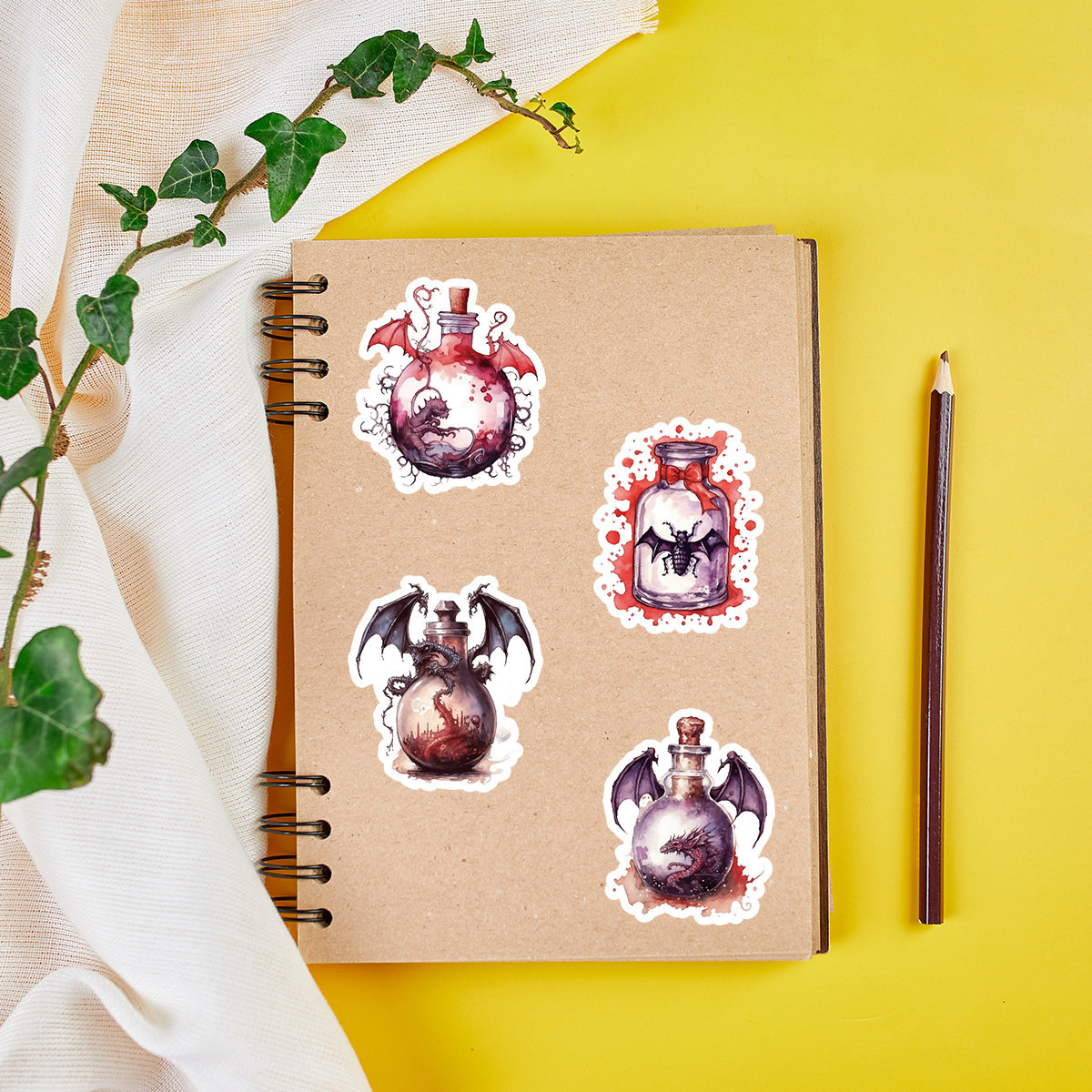 跨境50张神奇魔法药水涂鸦贴纸水杯手机防水装饰贴纸创意文具贴纸详情11