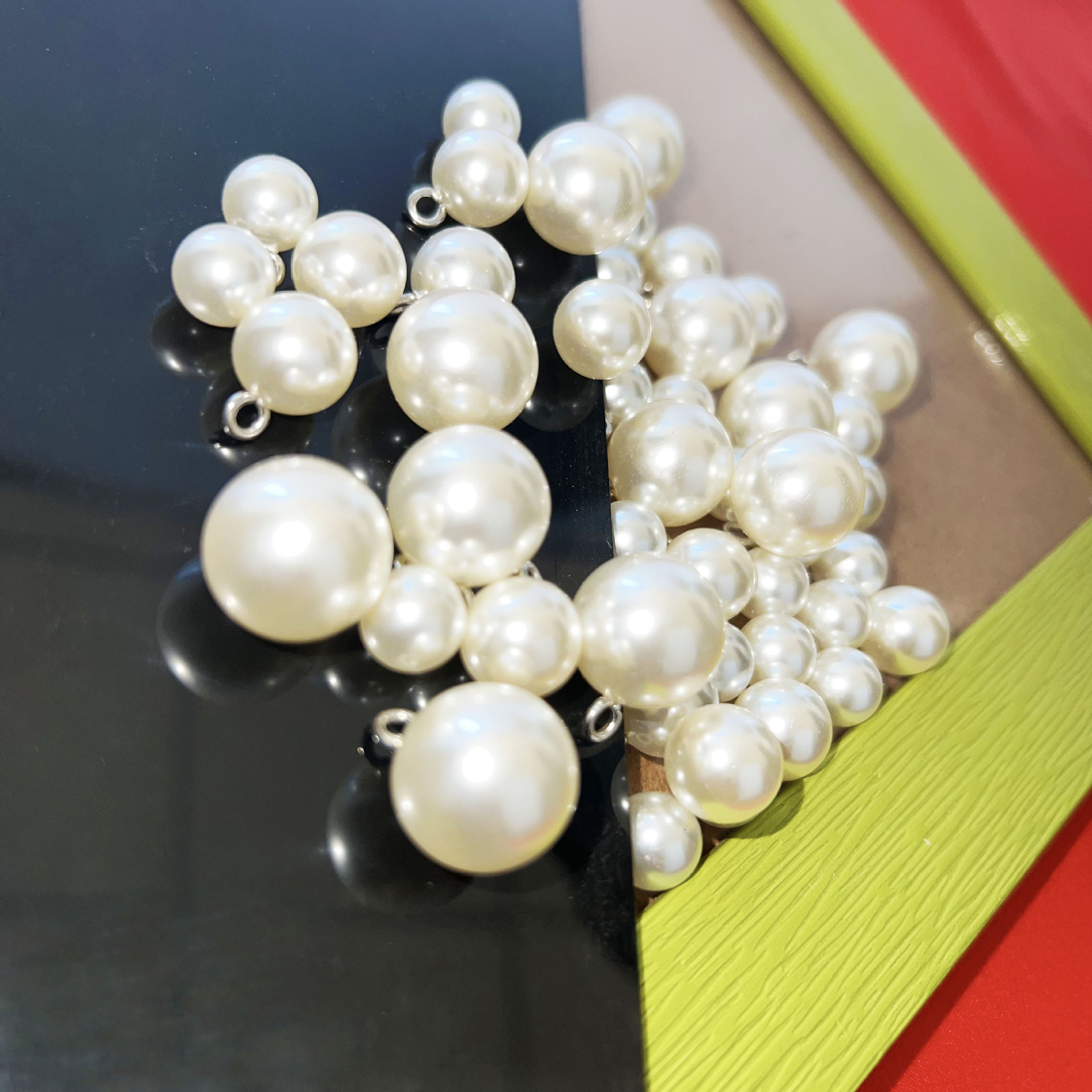 Botones de perlas resaltados blanco cosido a mano botones redondos poco perfume viento jersey cheongpao decoración pies altos accesorios botones pic 3
