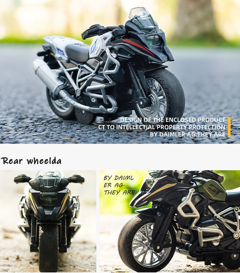Mingyuan 1:12 simulation alloy motorcycle model all-terrain off-road toy ornament Q-version model boy toy pic 5