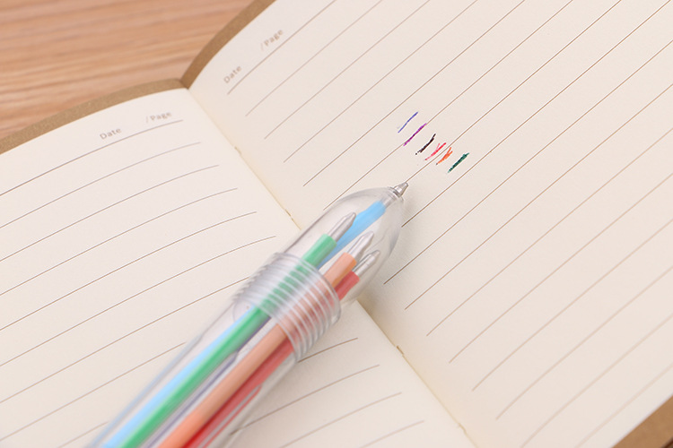 Creative transparent 6-color ballpoint pens, cute student stationery, multi-color pens, oil pens, and direct sales from the manufacturer of colored ballpoint pens pic 17