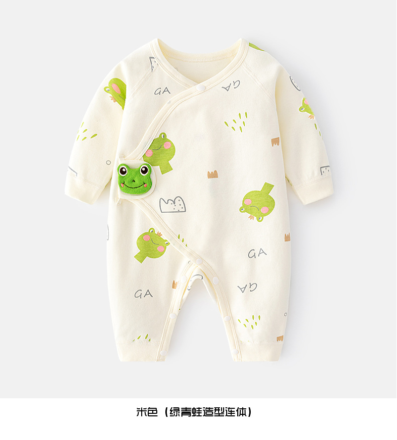 新生连体衣婴儿无骨哈衣秋冬纯棉初生和尚服爬服魔术贴宝宝衣服详情10