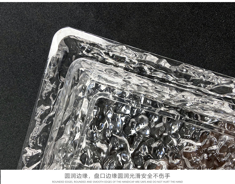 Ice-patterned acrylic fruit plates, snack plates, dried fruit candy plates, round crystal transparent fruit plates, KTV bars, home use pic 18