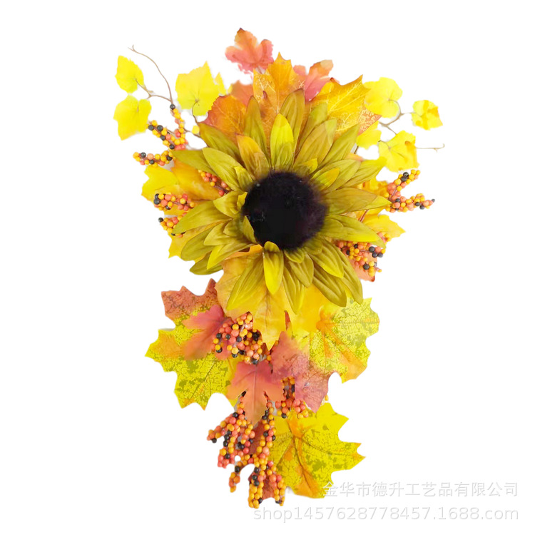 Cross-border e-commerce manufacturers supply Thanksgiving Day, Harvest Festival, Halloween, autumn maple leaves, sunflower wall hangers and ornaments pic 6