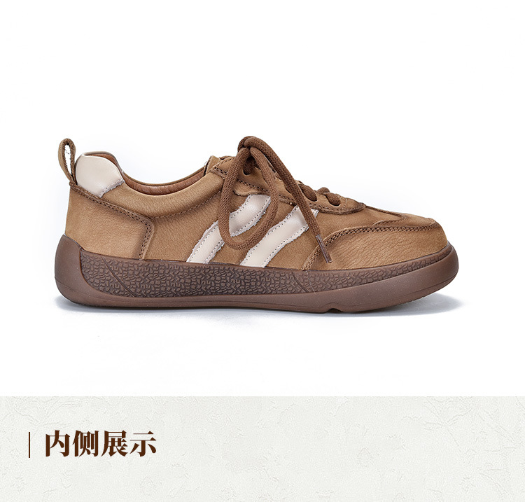 真皮女鞋平底鞋2024春夏新款休闲百搭四季女鞋低帮运动风德训鞋详情14
