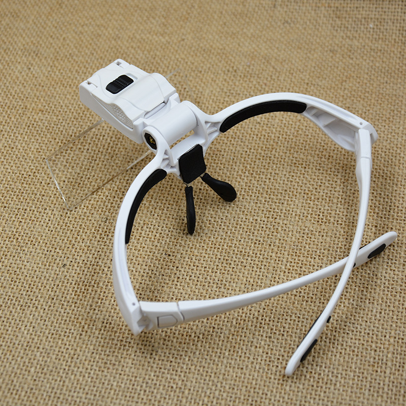 LED lamp 9892BP battery model /BC charging model head-mounted glasses, high-definition acrylic multi-magnification lens, reading electronic repair magnifying glass pic 13