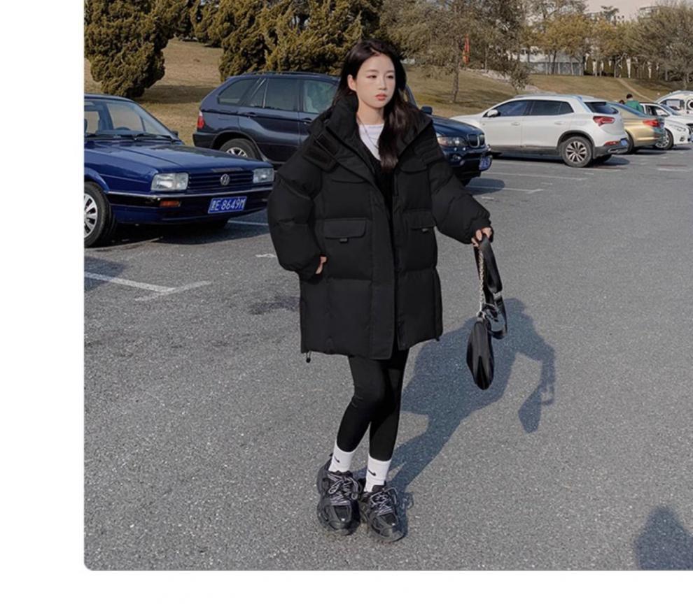 Bestseller hooded wine red down cotton-padded jacket for women, 2023 winter new thickened bread jacket, cotton-padded jacket, mid-length style pic 48