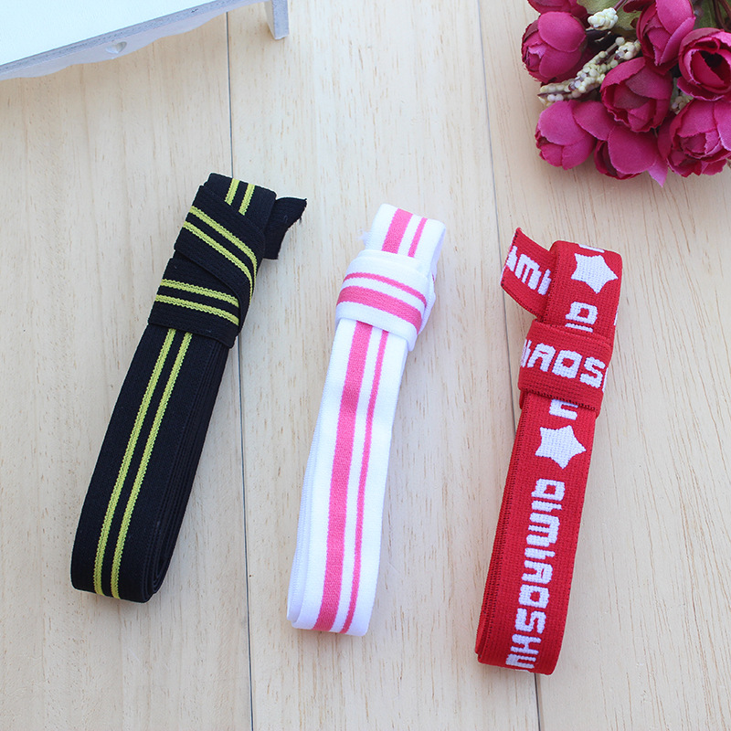Color letter printed elastic band, computer jacquard elastic tightening band, 2cm wide, 2 yuan wholesale pic 3