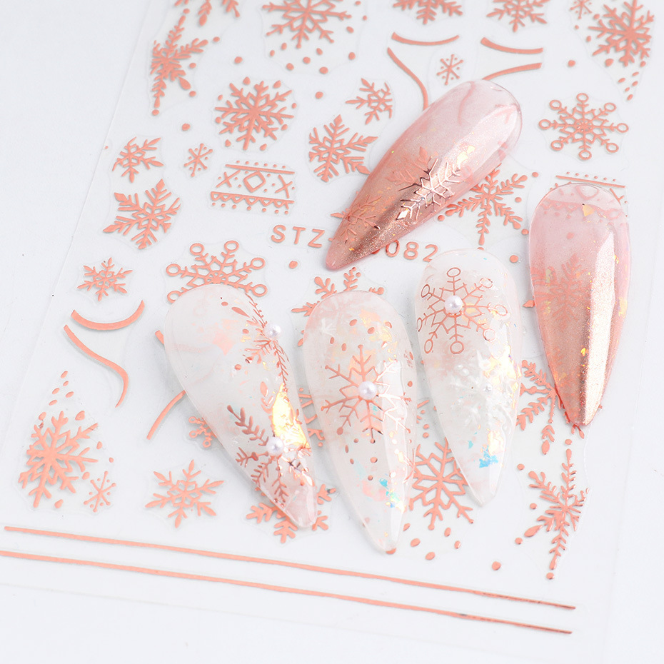 Cross-border new nail stickers ins Leaf Rose Heart Line Platinum Flame self-adhesive nail stickers shanilak pic 7