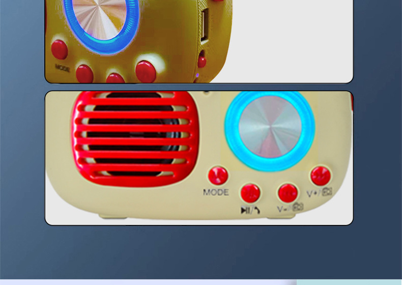 Wholesale of cross-border wireless speakers, home oval-shaped portable speakers with antique subwoofers, and Bluetooth speakers for selfies with mobile phones pic 10