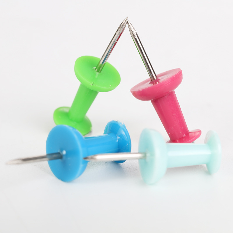 Factory wholesale of color-sized thumbtacks, photo wall hand-pressed large head nails, decorative cork board I-shaped nails pic 13