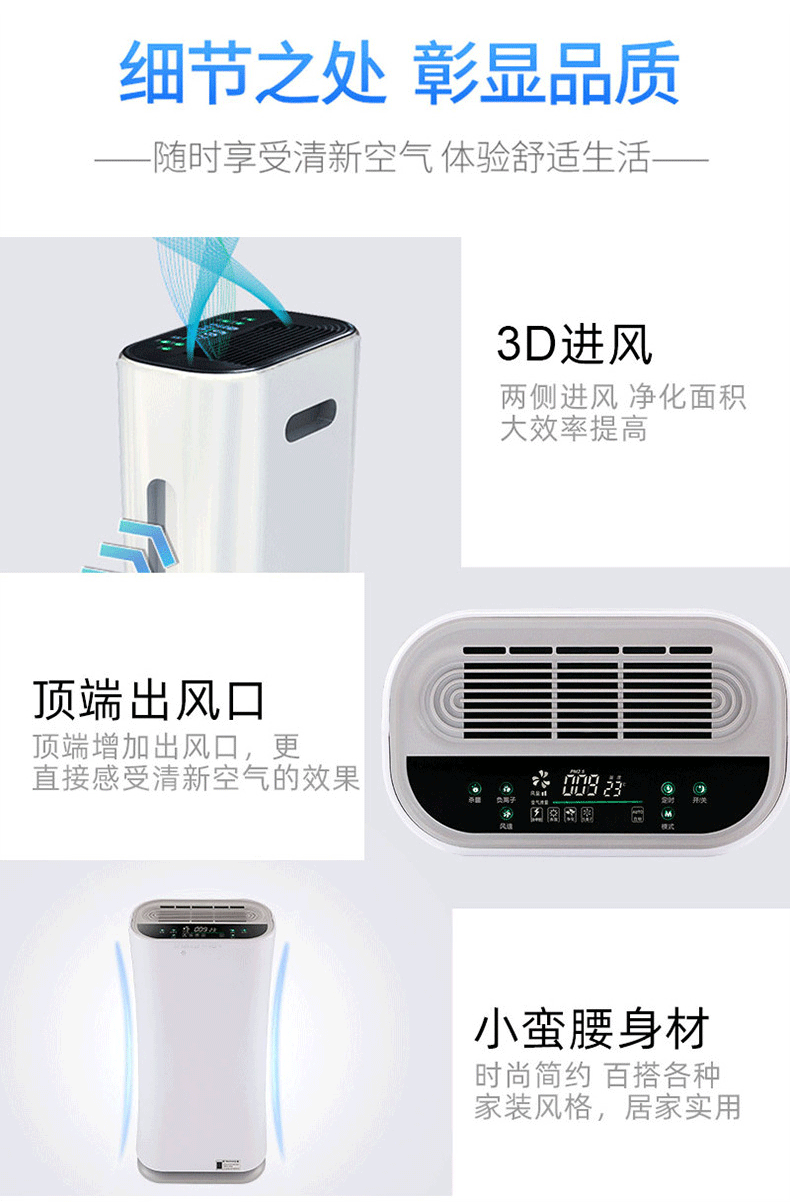 Household air purifier UV ultraviolet sterilization, indoor formaldehyde and odor removal, cross-border English negative ion purifier pic 21