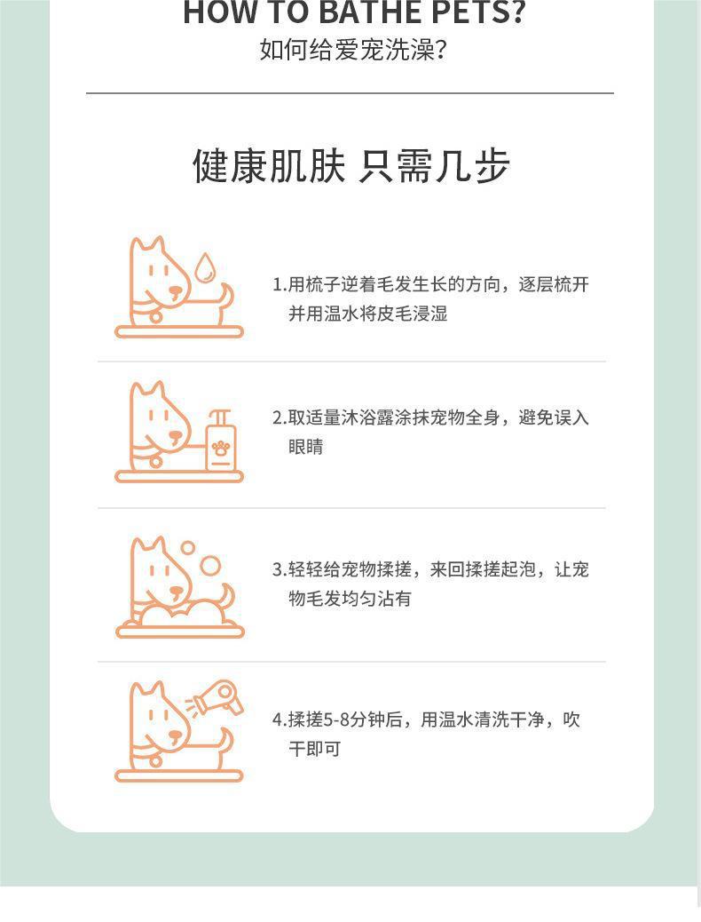 Pet cleaning and bathing products, dog and cat body wash, fluffy and fragrant bath shampoo, bath liquid, pet care products pic 11