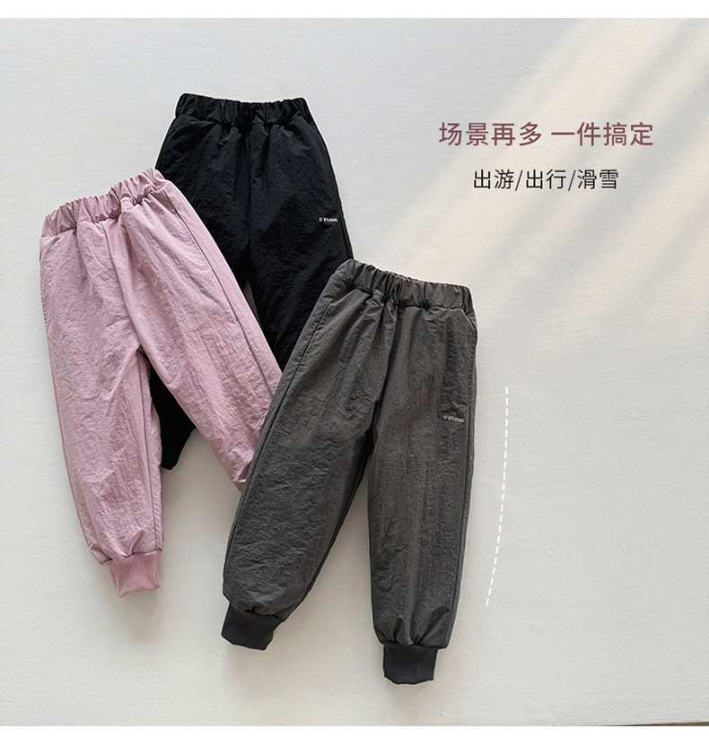 2023冬季加厚儿童棉裤男女童蚕丝裤外穿防风裤保暖长裤加绒2433详情36