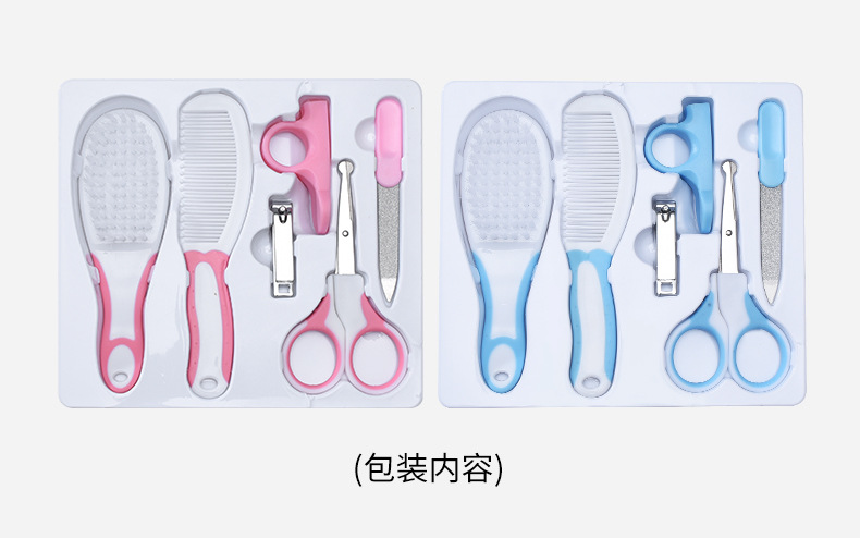 Baby care six-piece set: comb, brush, scissors, baby care set, nail care and nail clipper 6-piece set pic 10