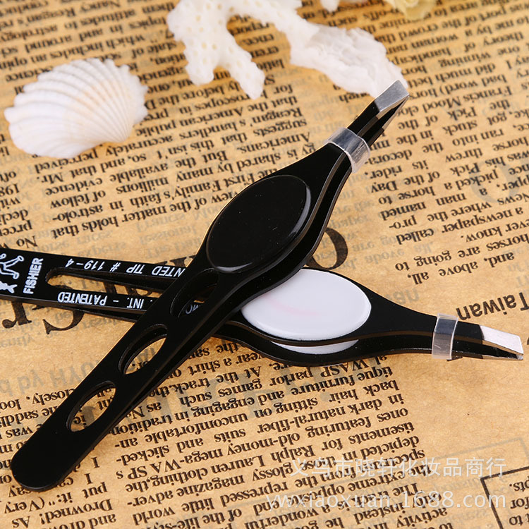 不锈钢拔白头发夹子拔眉夹修眉夹眉毛夹眉镊子美容修眉斜口详情10