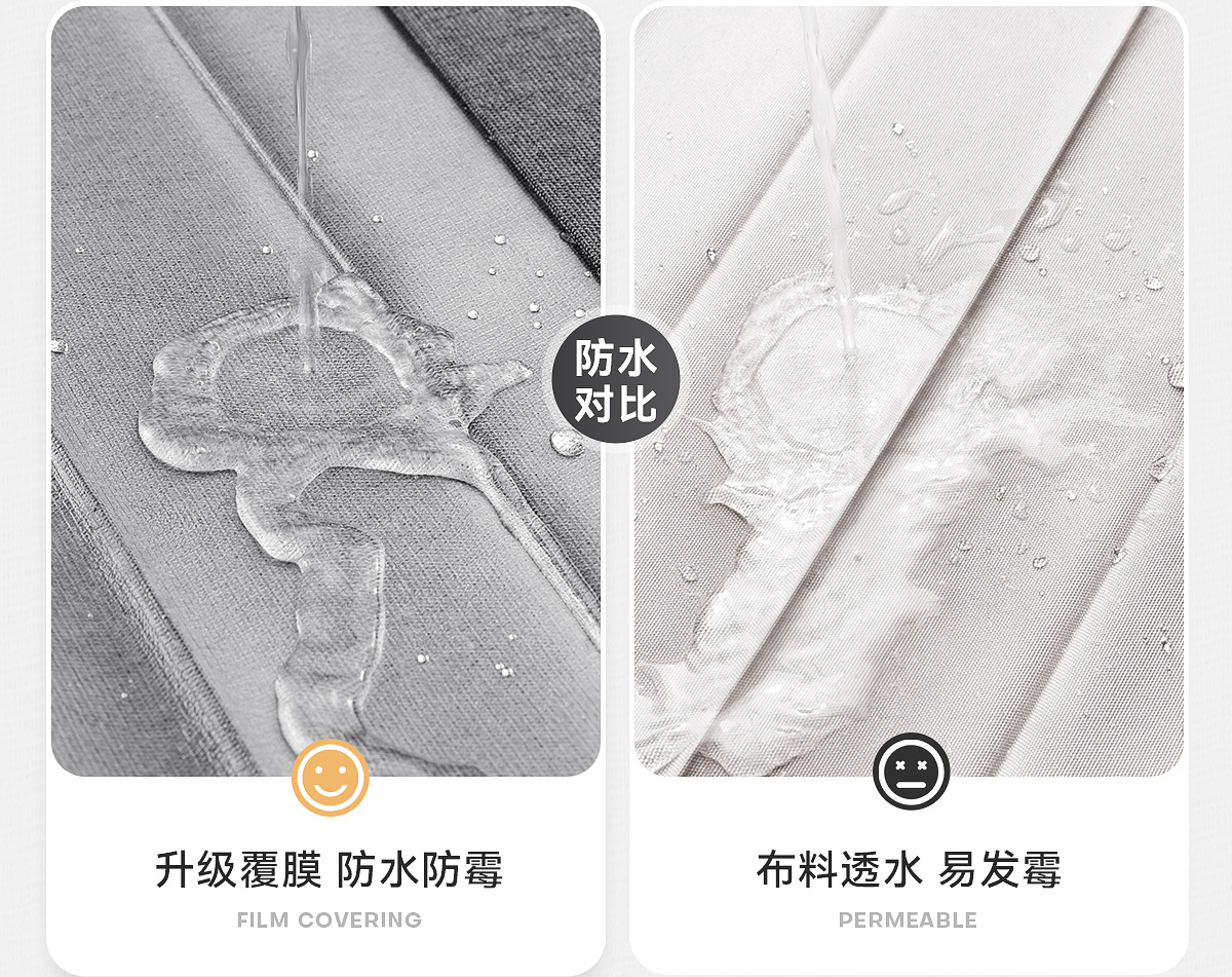 Bathroom folding shower curtain set, no need for drilling, invisible waterproof and anti-mold fabric curtain, bathroom partition, shower dry and wet separation pic 40