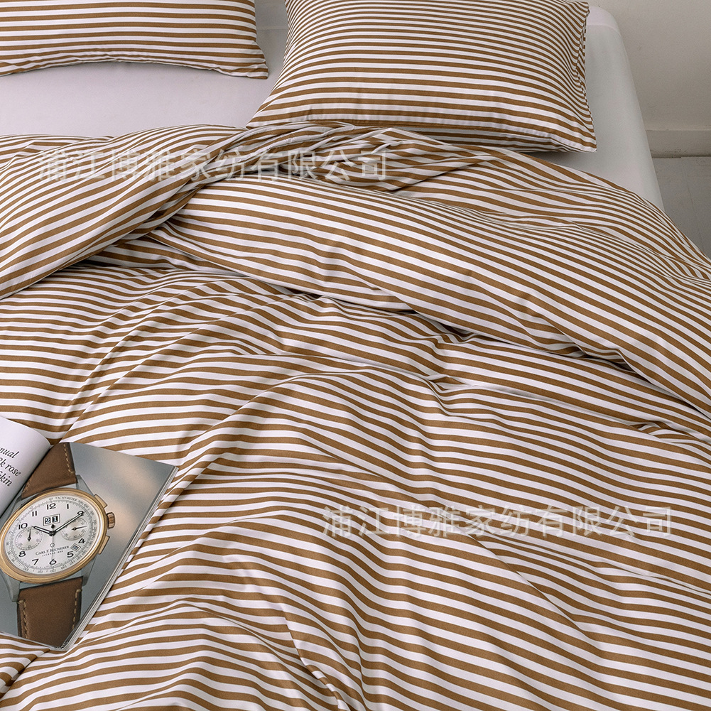 Cross-border supply Amazon best-selling bedding two-piece set, duvet cover, pillowcase, checkered and striped three-piece set manufacturer wholesale pic 9