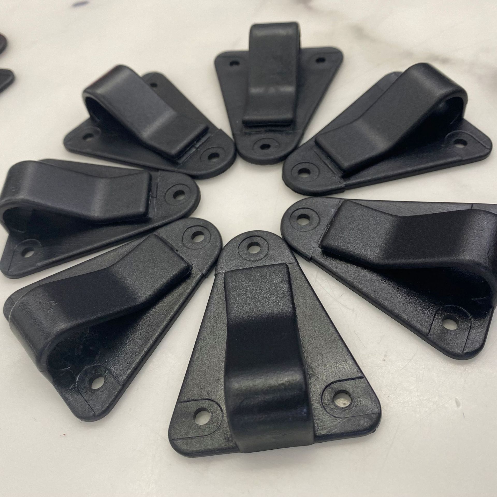 Wholesale of plastic triangular plate hook back clip perforated hook, plastic bag accessories POM polyoxymethylene large hook pic 6