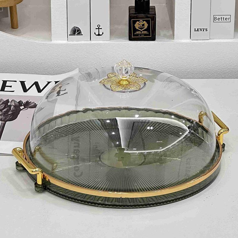 35蛋糕托盘家面包水果试吃盘带盖子透明塑料罩甜品盘蛋糕展示托盘详情2