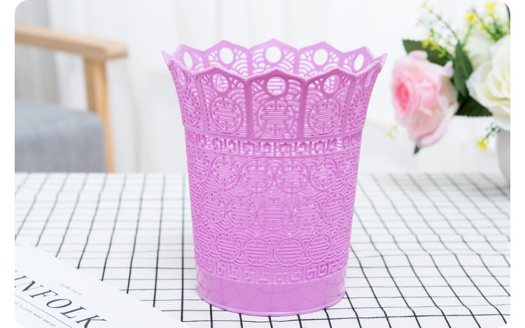 Household and office waste mini wastebasket, iron tower desktop mini trash can, pen holder, potted plant flowerpot pic 17